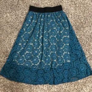 XXS Teal lace LuLaRoe skirt